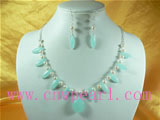wholesale 6-7mm light Blue Rhinestone bridesmaid jewelry set